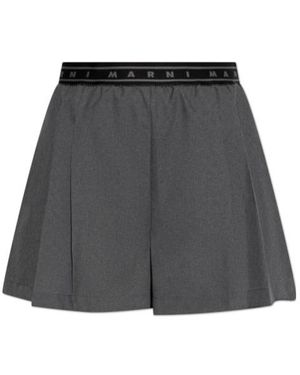 Marni Logo Waistband Shorts - Gray