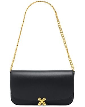 McQueen Skull Flower Chain-Linked Shoulder Bag - White