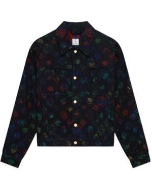 CASABLANCA Heatmp Monogram Denim Jacket - Blue