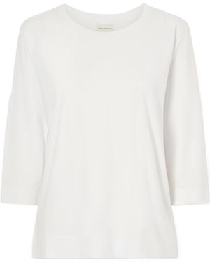 Dries Van Noten Crew Neck Three-Quarter Sleeve Top - White