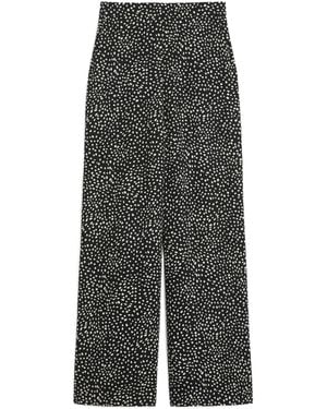 Max Mara Studio Fresco Printed Wide Leg Trousers - Grey