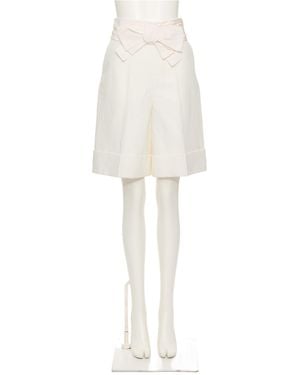 Valentino Bow Detailed Bermuda Shorts - White