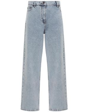 Magda Butrym Loose Leg Denim Jeans - Blue