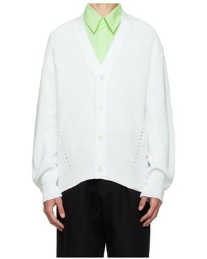 RECTO. Relaxed-Fit Long-Sleeve Cardigan Jumper - White