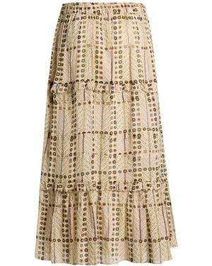 Isabel Marant Color-Blocked Midi Skirt - Natural