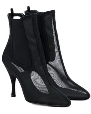 Alaïa Mesh Ankle Boots - Black
