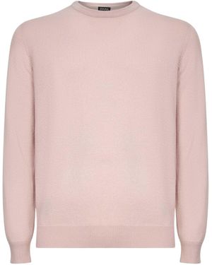 ZEGNA Long-Sleeved Crewneck Sweater - Pink