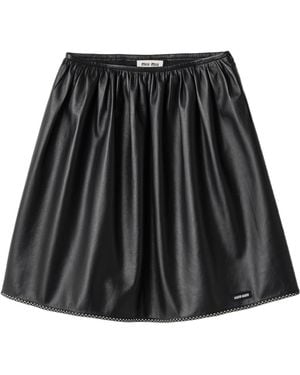 Miu Miu Nappa Leather Skirt - Black