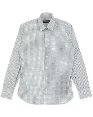 Ferragamo Logo Pointed-Collar Shirt - Gray