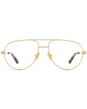 Bottega Veneta Eyewear Aviator Glasses And Frames - White