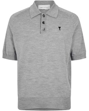 Ami Paris Ami Merino Adc Polo Sn63 - Grey