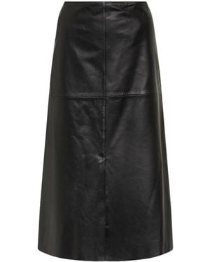 JOSEPH Sidena Leather Midi Skirt - Black