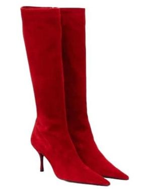 Magda Butrym Suede Knee-High Boots - Red