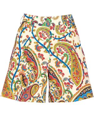 Etro Paisley Printed Shorts - White