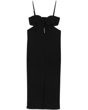 Patrizia Pepe Cut-Out Twist-Front Dress - Black