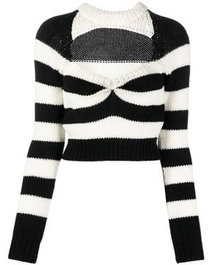 Marni Striped Virgin-Wool Top - Black