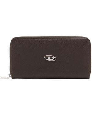 DIESEL Logo Zip Wallet - White