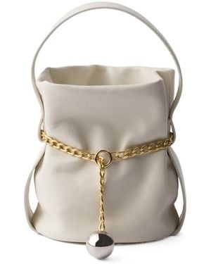 Prada Petit Sac Noir Nappa Leather Mini-Bucket Bag - White