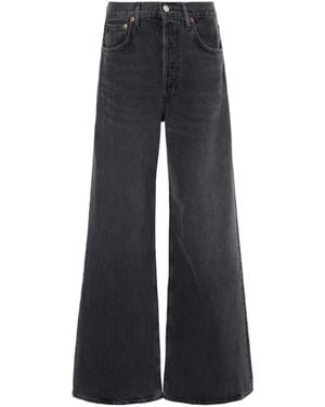 Agolde Dame High-Rise Wide-Leg Denim Pants - Blue