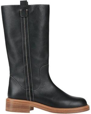 Chloé Simple Leather Boots - Black