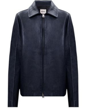 KHAITE Jackson Zip Leather Jacket - Blue