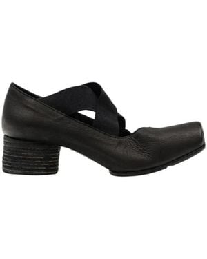 Uma Wang Square-Toe Leather Ballerina Shoes - Black