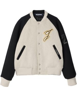 Jacquemus Wool Baseball Jacket - Natural