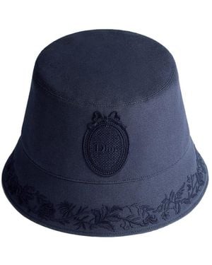 Dior Médaillon Teddy-D Small Brim Bucket Hat - Blue