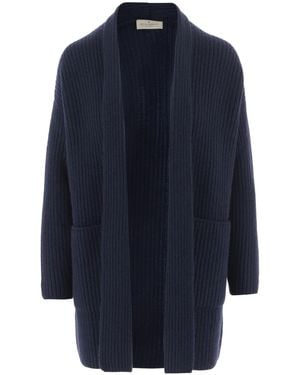 Bruno Manetti Ribbed Knit Cardigan Jacket - Blue