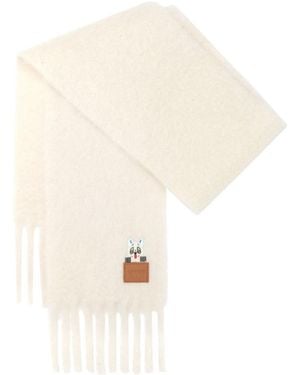 Loewe Mohair And Wool Scarf - White
