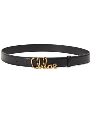 Chloé Leather Belt - White