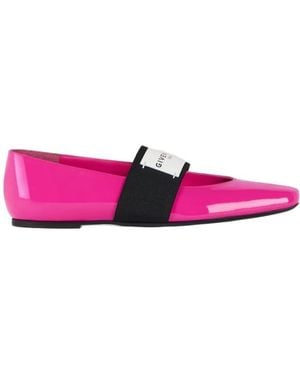 Givenchy Shiny Logo Strap Ballet Flats - Pink