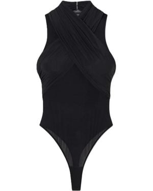 Wardrobe NYC Semi-Transparent Vest-Style Bodysuit - Black