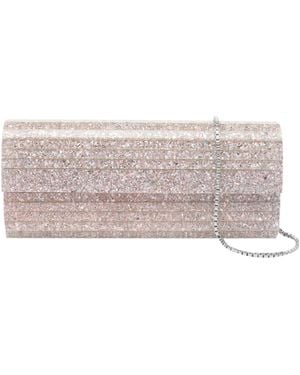 Jimmy Choo Sweetie Coarse Glitter Clutch Bag - Gray