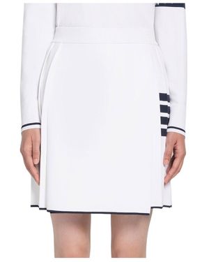 Thom Browne 4-Bar High Waist Pleated Skirt - White