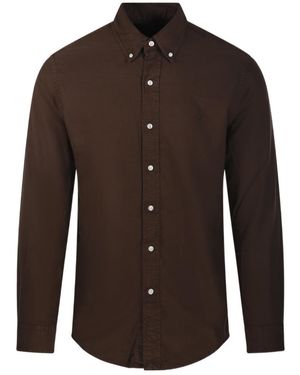 Ralph Lauren Polo Logo Embroidered Buttoned Shirt - Brown