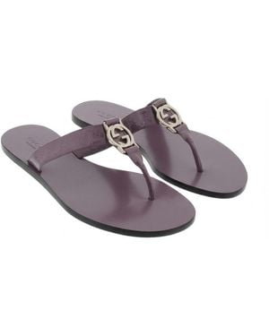 Gucci Logo Toe Sandals - Grey