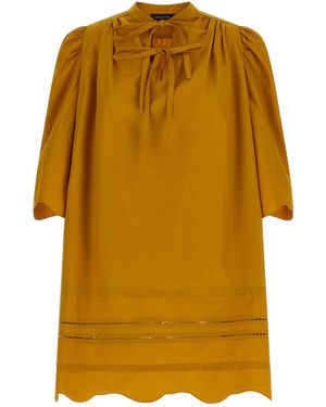 Fabiana Filippi Tie-Neck Loose Dress - Yellow