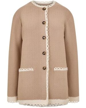 Posse Long-Sleeved Knitted Cardigan - Natural