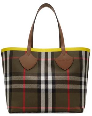 Burberry Large Check Tote - Black