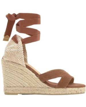 Castañer Castañer Cross-Strap Wedge Espadrilles - Brown