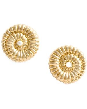 Self-Portrait Crystal-Embellished Spiral Earrings - Metallic