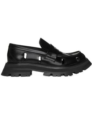 McQueen Cut-Out Flat Shoes - Black