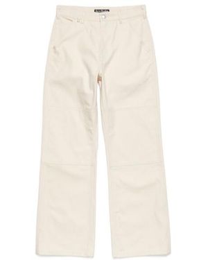 Acne Studios Logo Patch Straight Leg Trousers - Natural