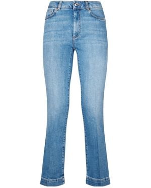 Sportmax Low Rise Cropped Denim Jeans - Blue