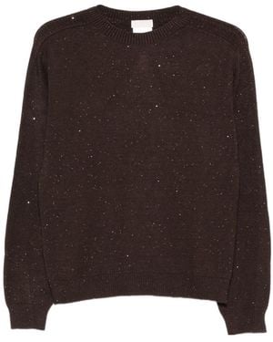 Liu Jo Glitter-Detail Crew-Neck Sweater - Brown