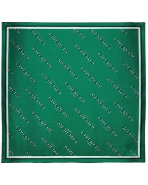 Givenchy Shadow Logo Square Scarf - Green