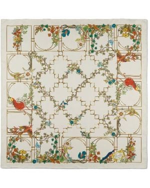 Gucci Floral Print Scarf - White