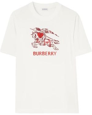 Burberry Heart Knight Cotton T-Shirt - White