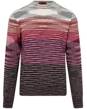 Missoni Striped Knitted Jumper - Red